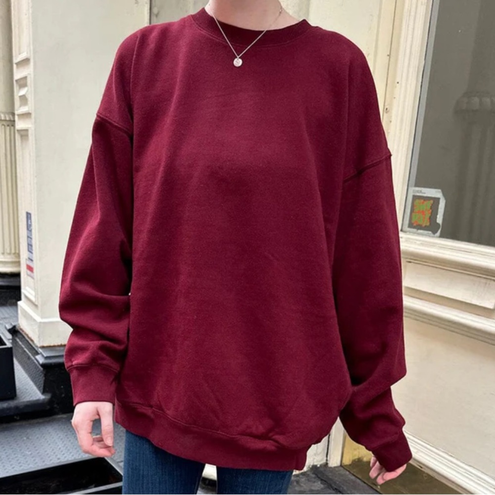Brandy Melville Oversized Burgundy Sweatshirt